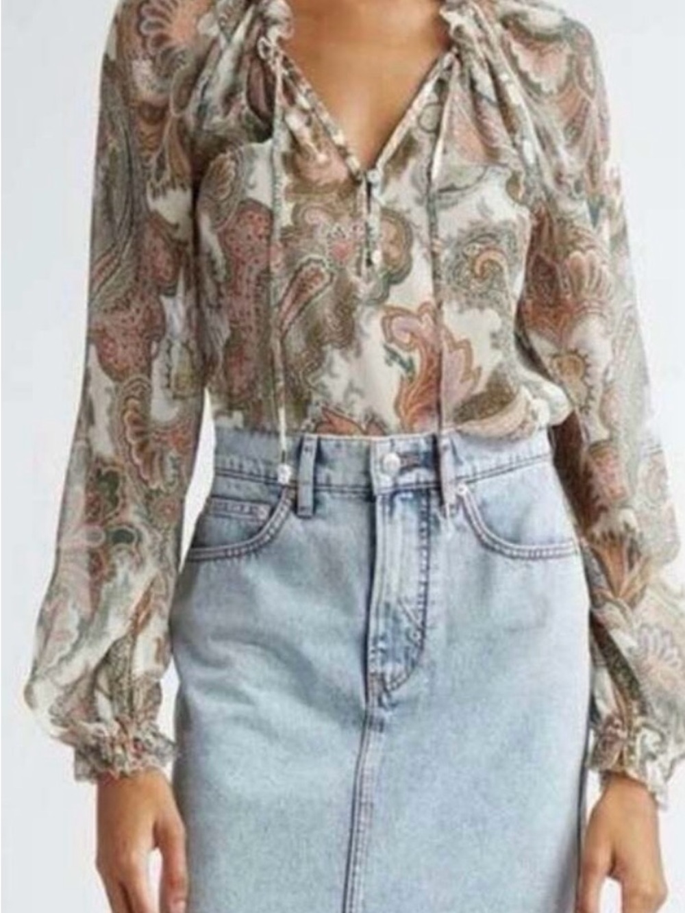 Veronica Beard Sheer Antoinette Blouse